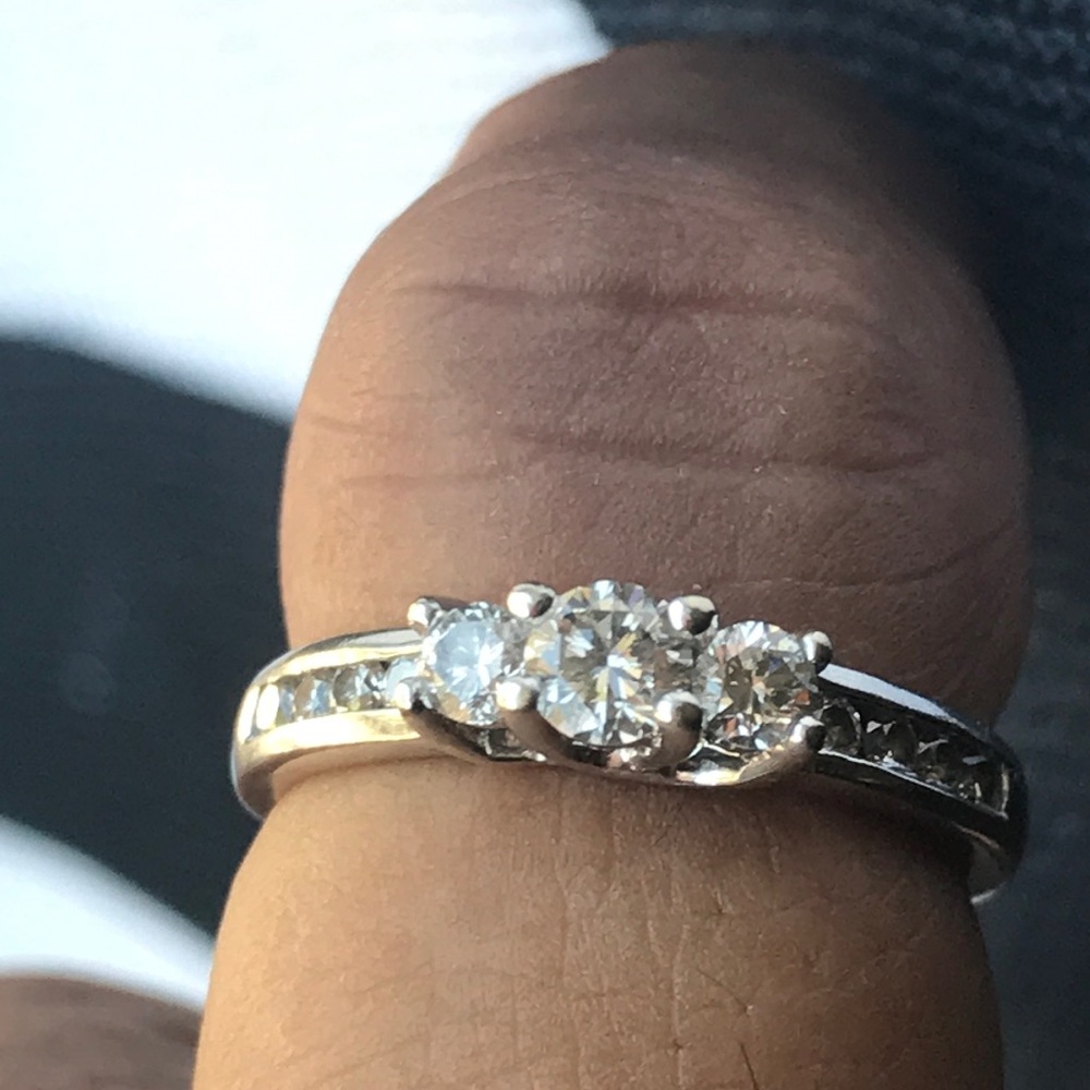 1/2 ct diamond past/present/future ring